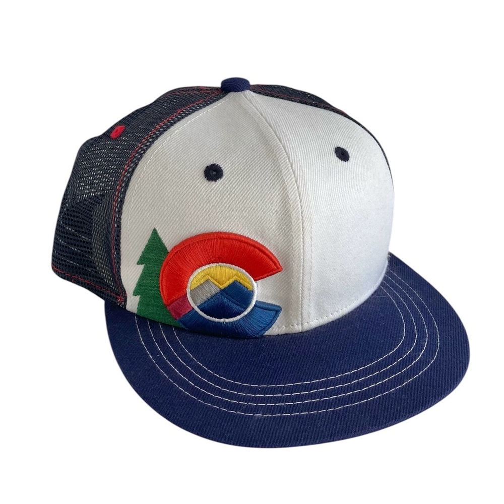 Aksels Colorado Big C With Tree SnapBack Trucker Hat New